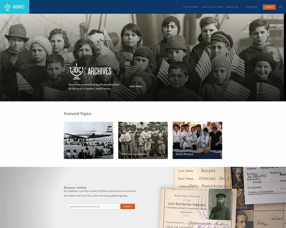 JDC Archives homepage