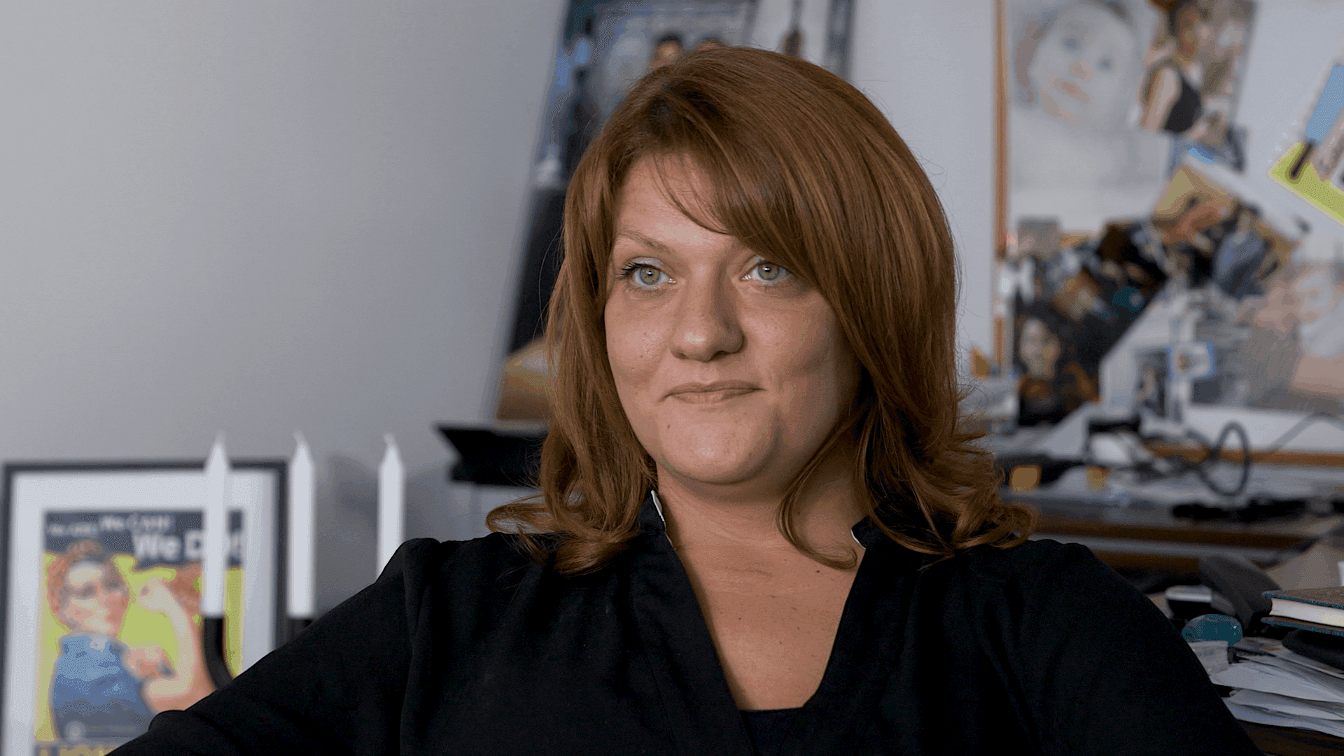 Julia Dandolova, CEO of Shalom, the Organization of the Jews in Bulgaria, in her office.