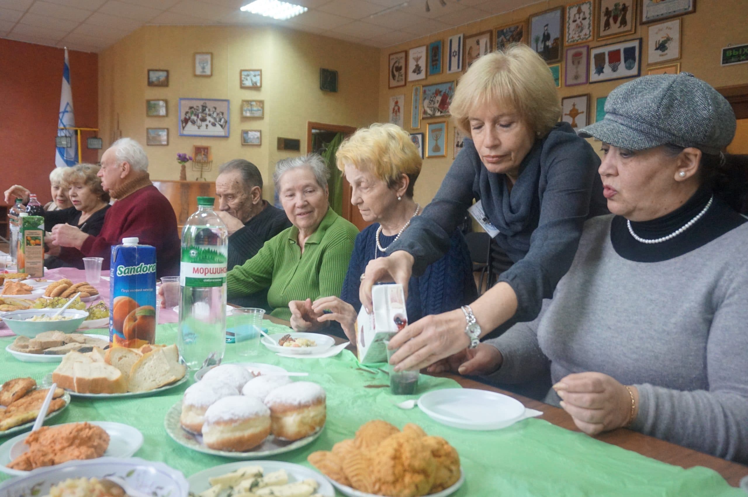 A Chanukah celebration at the JDC-supported Hesed social welfare center in Odessa, Ukraine.