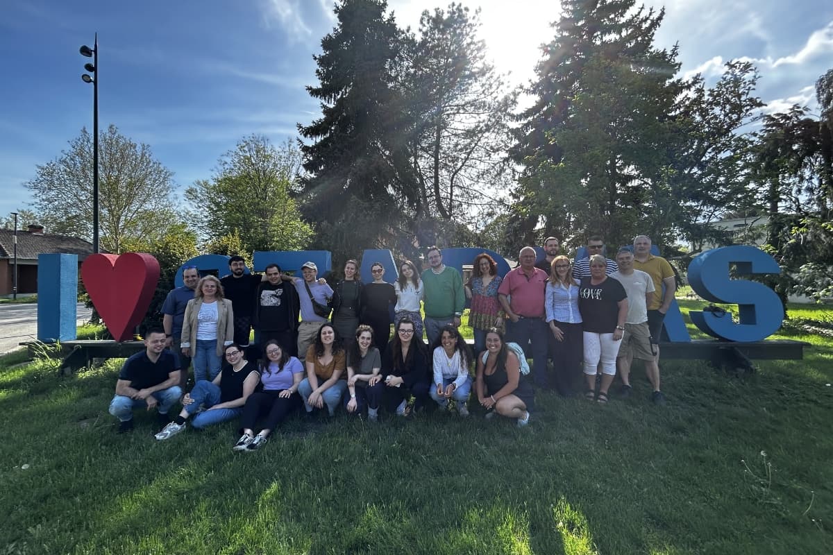 Unit heads pose at a mental health training at the Szarvas camp in Hungary.